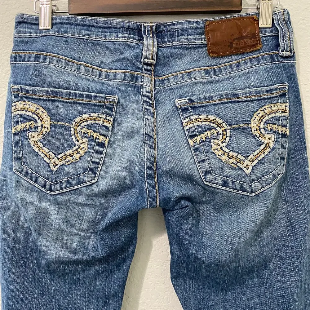Big Star Sweet Bootcut Jeans Womens 27L Low Rise Embroidered Pocket Y2K - Picture 11 of 13